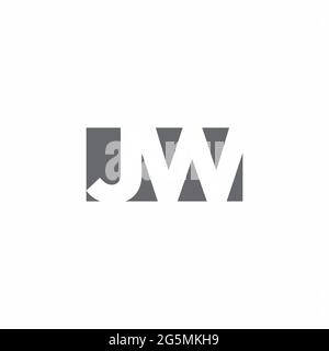 JW Logo monogram with negative space style design template isolated on white background Stock Vector