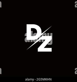 Logo Letter Monogram Slash with Modern logo designs template on Black Color and White background Stock Vector