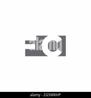 FC Logo monogram with negative space style design template isolated on white background Stock Vector