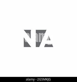 NA Logo monogram with negative space style design template isolated on white background Stock Vector