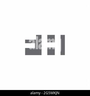 FH Logo monogram with negative space style design template isolated on white background Stock Vector