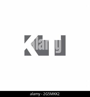 KT Logo monogram with negative space style design template isolated on white background Stock Vector