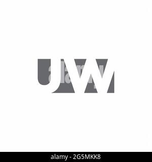 UW Logo monogram with negative space style design template isolated on white background Stock Vector