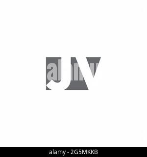 JV Logo monogram with negative space style design template isolated on white background Stock Vector