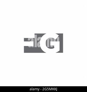 FG Logo monogram with negative space style design template isolated on white background Stock Vector