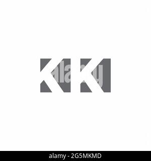 KK Logo monogram with negative space style design template isolated on white background Stock Vector