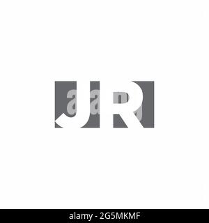JR Logo monogram with negative space style design template isolated on white background Stock Vector
