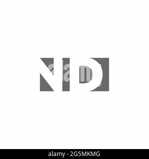 ND Logo monogram with negative space style design template isolated on white background Stock Vector