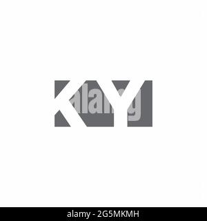 KY Logo monogram with negative space style design template isolated on white background Stock Vector
