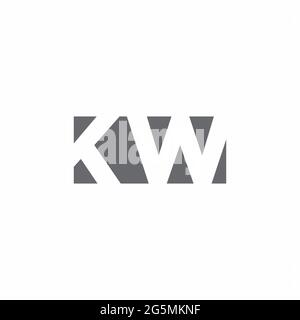 KW Logo monogram with negative space style design template isolated on white background Stock Vector