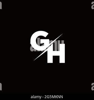 Logo Letter Monogram Slash with Modern logo designs template on Black Color and White background Stock Vector