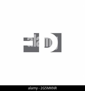 FD Logo monogram with negative space style design template isolated on white background Stock Vector