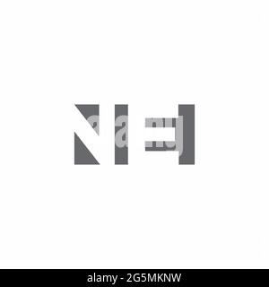 NE Logo monogram with negative space style design template isolated on white background Stock Vector