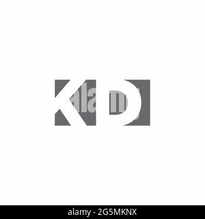 KD Logo monogram with negative space style design template isolated on white background Stock Vector