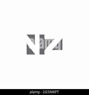 NZ Logo monogram with negative space style design template isolated on white background Stock Vector