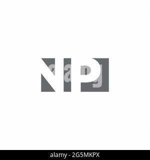 NP Logo monogram with negative space style design template isolated on white background Stock Vector