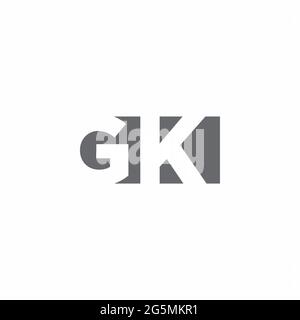 GK Logo monogram with negative space style design template isolated on white background Stock Vector