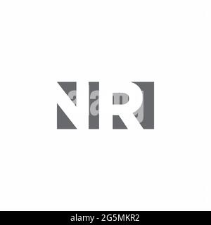 NR Logo monogram with negative space style design template isolated on white background Stock Vector
