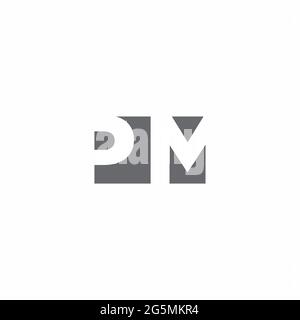 PM Logo monogram with negative space style design template isolated on white background Stock Vector