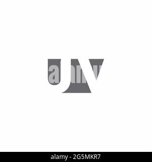 UV Logo monogram with negative space style design template isolated on white background Stock Vector