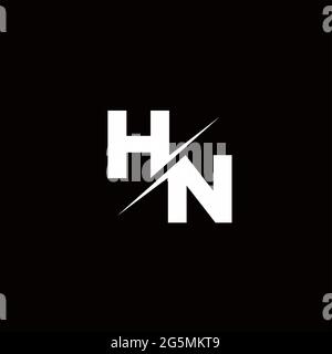 Logo Letter Monogram Slash with Modern logo designs template on Black Color and White background Stock Vector
