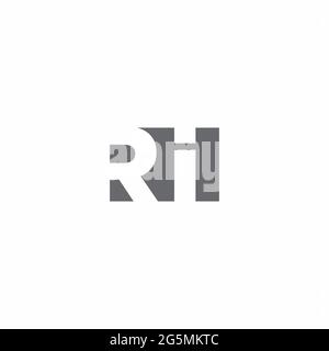 RI Logo monogram with negative space style design template isolated on white background Stock Vector