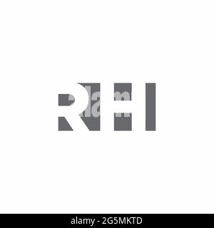 RH Logo monogram with negative space style design template isolated on white background Stock Vector