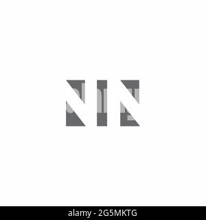 NN Logo monogram with negative space style design template isolated on white background Stock Vector