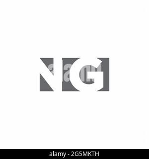 NG Logo monogram with negative space style design template isolated on white background Stock Vector