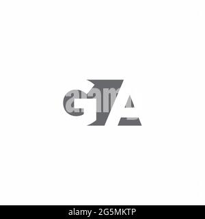 GA Logo monogram with negative space style design template isolated on white background Stock Vector