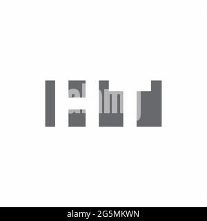 HT Logo monogram with negative space style design template isolated on white background Stock Vector