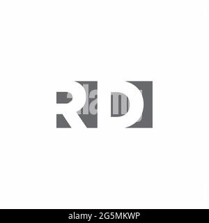 RD Logo monogram with negative space style design template isolated on white background Stock Vector
