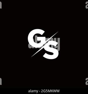 Logo Letter Monogram Slash with Modern logo designs template on Black Color and White background Stock Vector