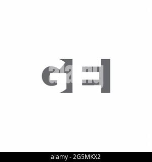 GE Logo monogram with negative space style design template isolated on white background Stock Vector