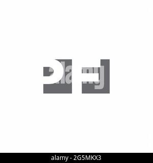 PF Logo monogram with negative space style design template isolated on white background Stock Vector