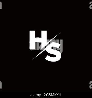 Logo Letter Monogram Slash with Modern logo designs template on Black Color and White background Stock Vector