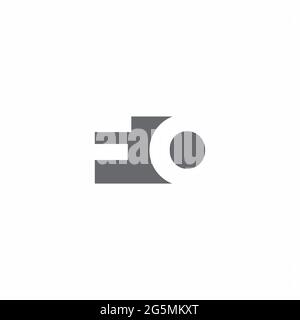 FO Logo monogram with negative space style design template isolated on white background Stock Vector