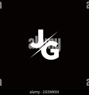 Logo Letter Monogram Slash with Modern logo designs template on Black Color and White background Stock Vector
