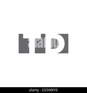 TD Logo monogram with negative space style design template isolated on white background Stock Vector