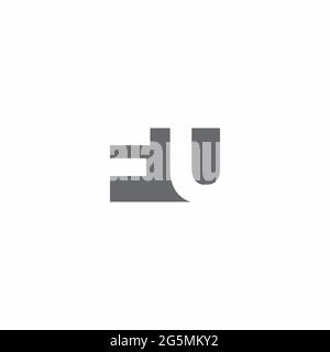 FU Logo monogram with negative space style design template isolated on white background Stock Vector