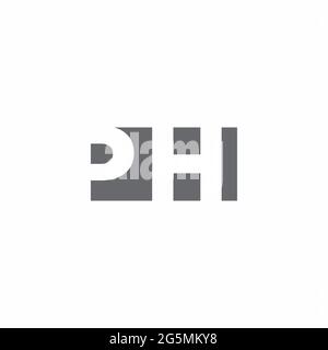 PH Logo monogram with negative space style design template isolated on white background Stock Vector