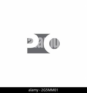 PO Logo monogram with negative space style design template isolated on white background Stock Vector