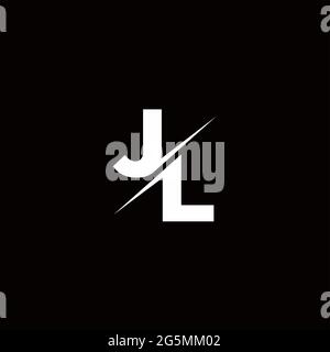 Logo Letter Monogram Slash with Modern logo designs template on Black Color and White background Stock Vector