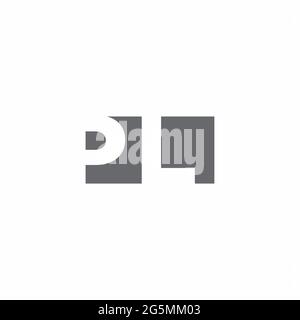 PL Logo monogram with negative space style design template isolated on white background Stock Vector