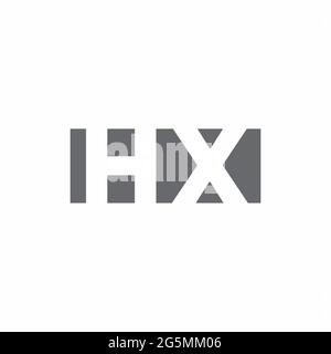 HX Logo monogram with negative space style design template isolated on white background Stock Vector