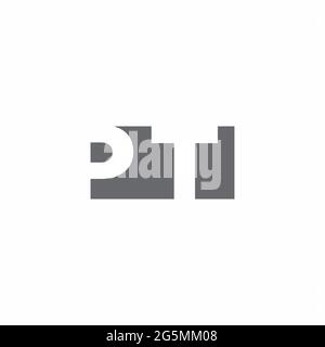 PT Logo monogram with negative space style design template isolated on white background Stock Vector