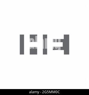 HE Logo monogram with negative space style design template isolated on white background Stock Vector