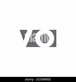VO Logo monogram with negative space style design template isolated on white background Stock Vector
