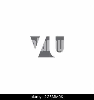 VU Logo monogram with negative space style design template isolated on white background Stock Vector