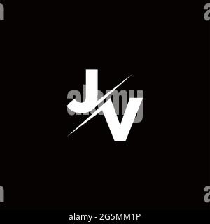 Logo Letter Monogram Slash with Modern logo designs template on Black Color and White background Stock Vector